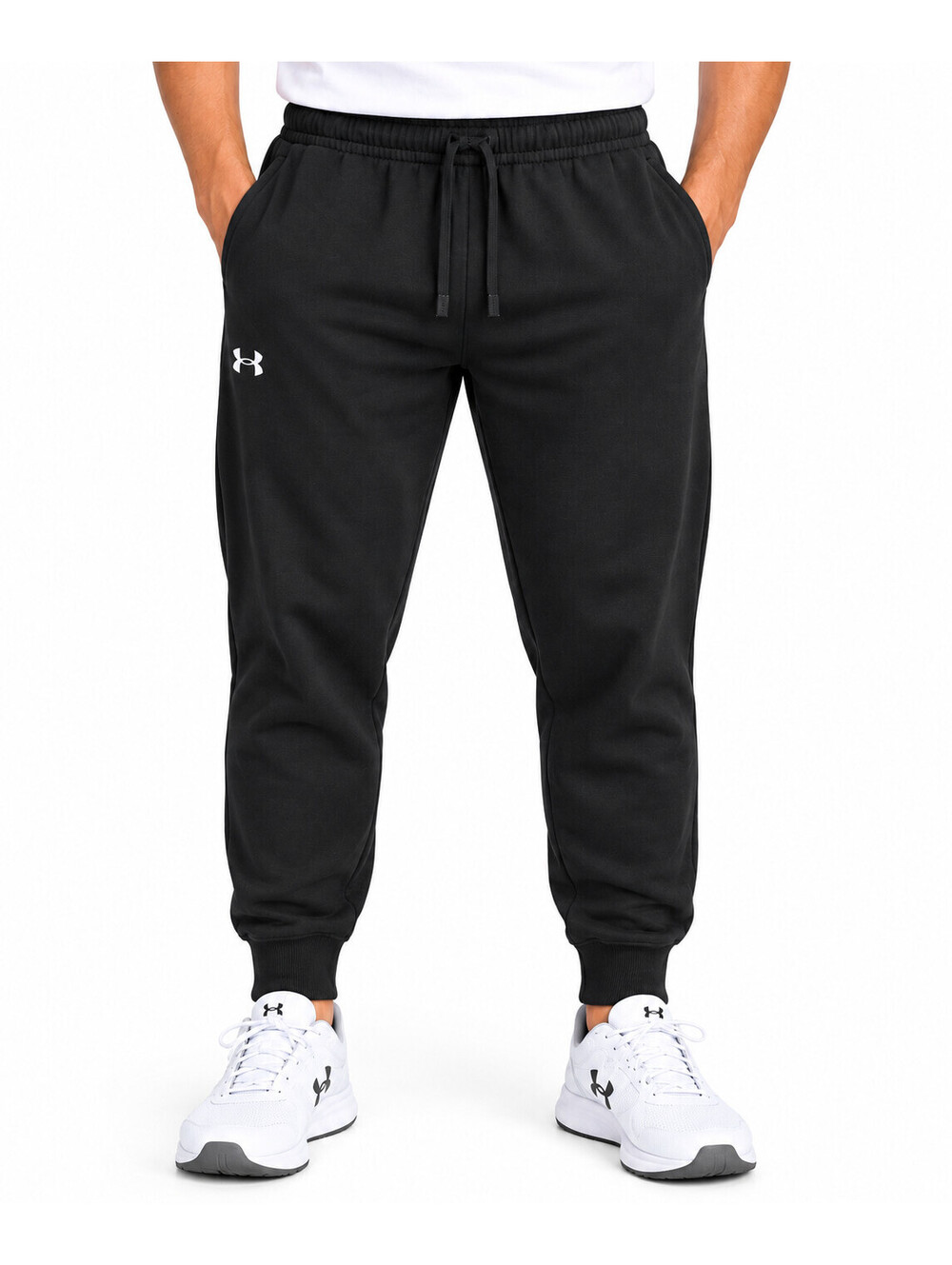 Under Armour UA Rival Fleece Joggers Mens 2XL Tall Black Sweatpants 1379774 NWT